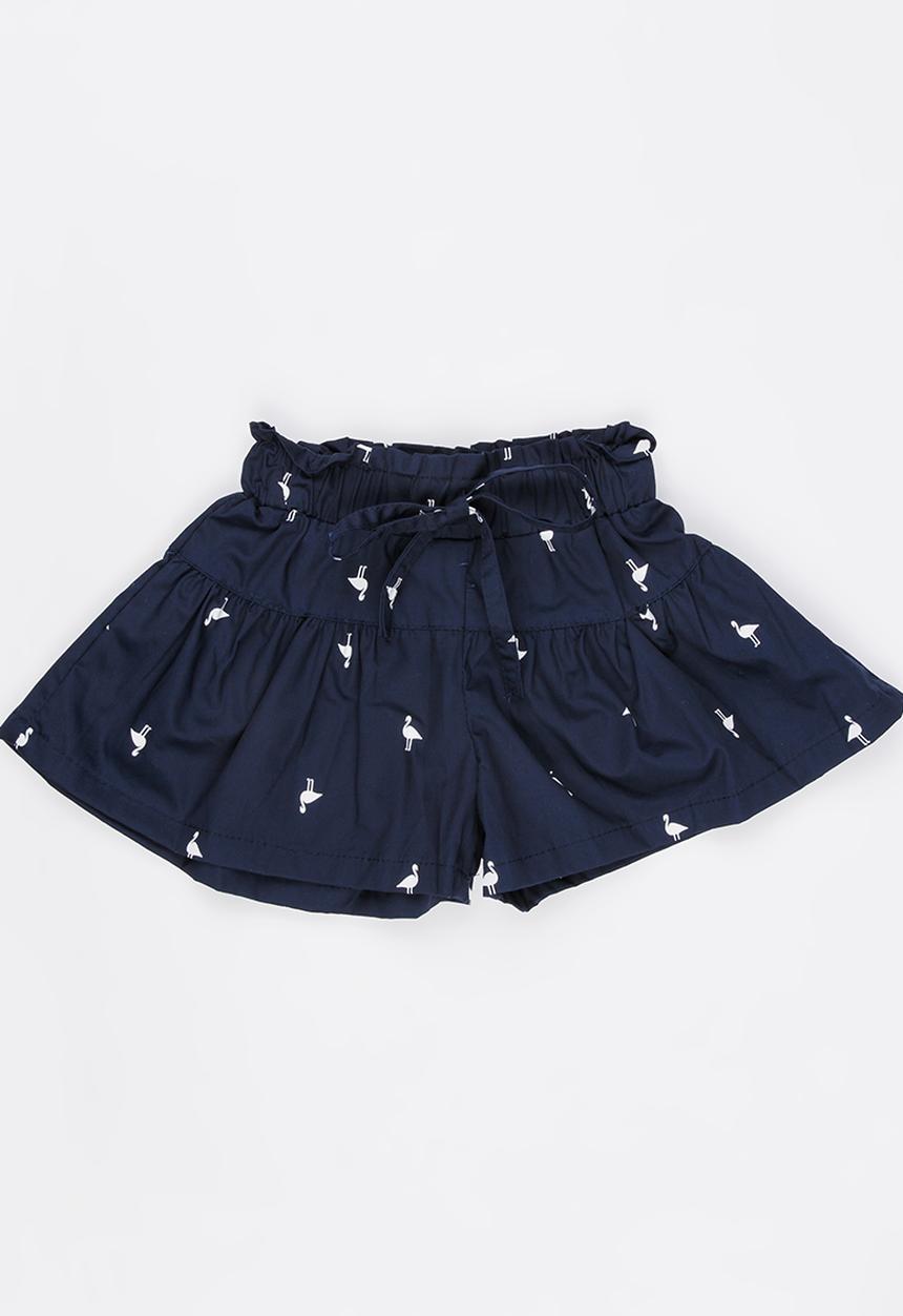 Pop Candy - Bird Printed Short Navy