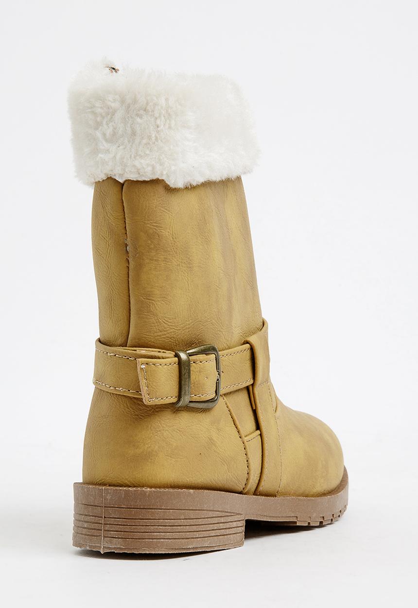 Jumbo - Boot with Fur Trim Taupe
