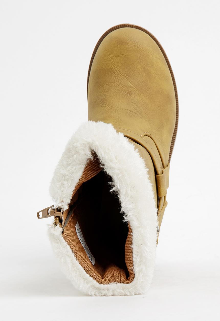 Jumbo - Boot with Fur Trim Taupe