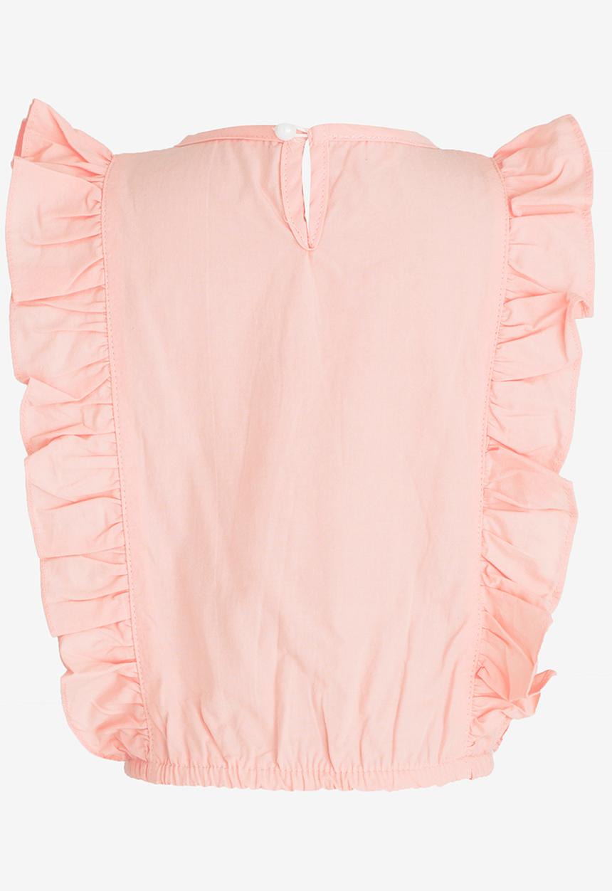 Pop Candy - Sleeveless Frill  Tee Pale Pink
