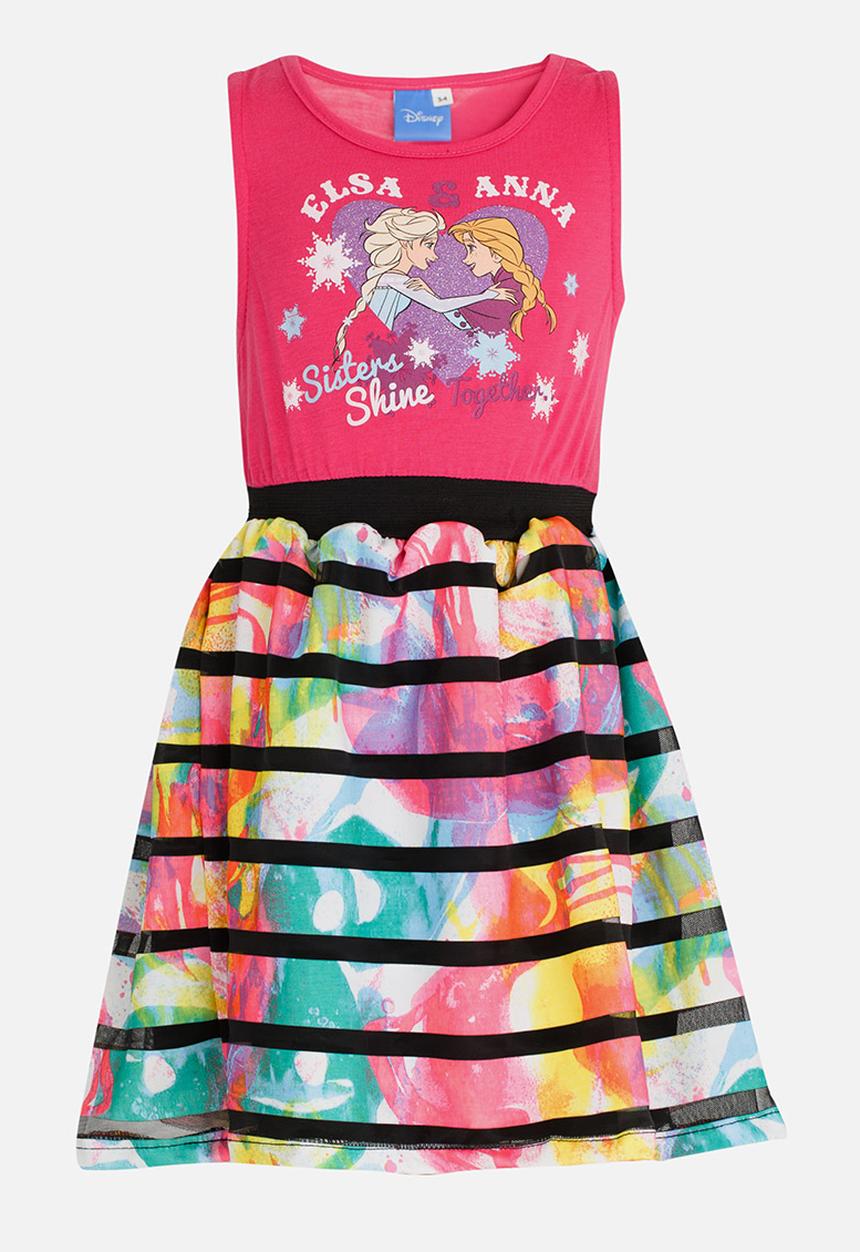 Pop Candy - Printed Frozen Dress Mid Pink