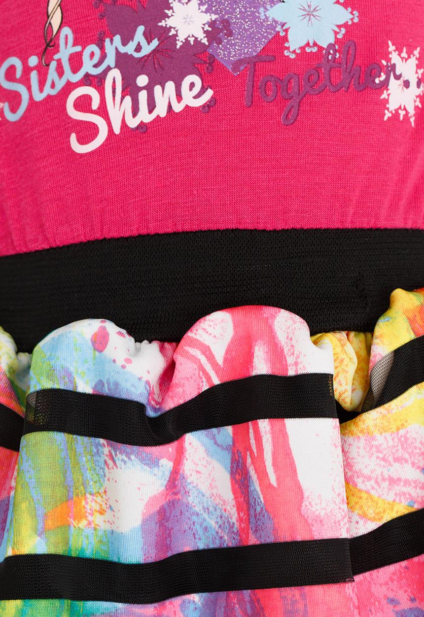 Pop Candy - Printed Frozen Dress Mid Pink