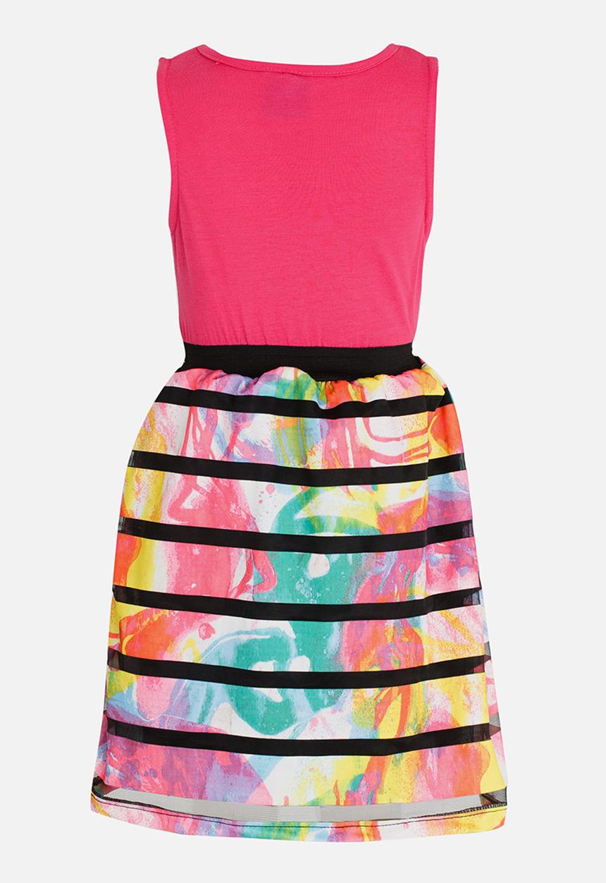 Pop Candy - Printed Frozen Dress Mid Pink