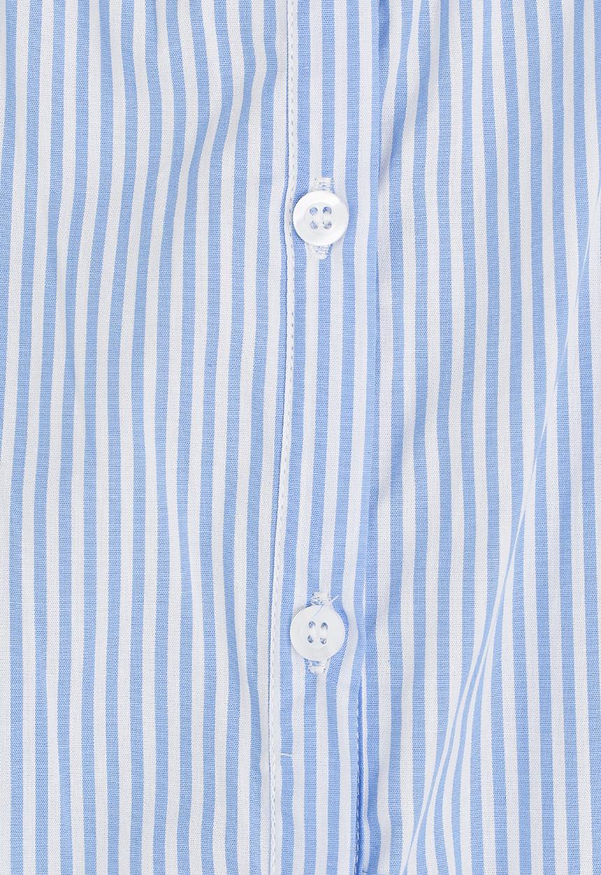 Pop Candy - Stripe Print Off Shoulder Top Blue