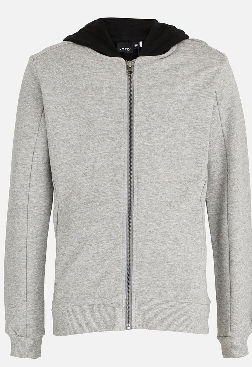 Name It - Printed Zip Through Sweat Cardigan Grey