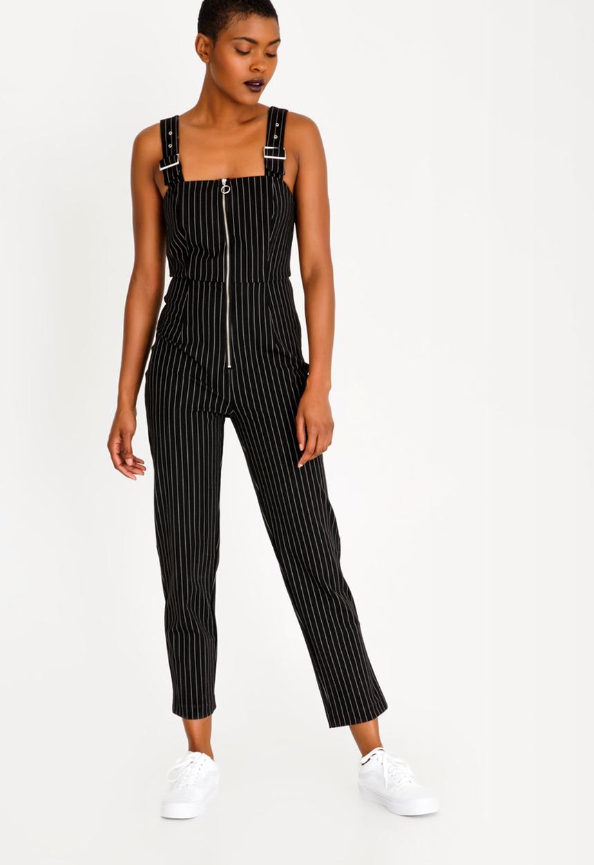 Forever21 - Pinstriped Jumpsuit Black and White
