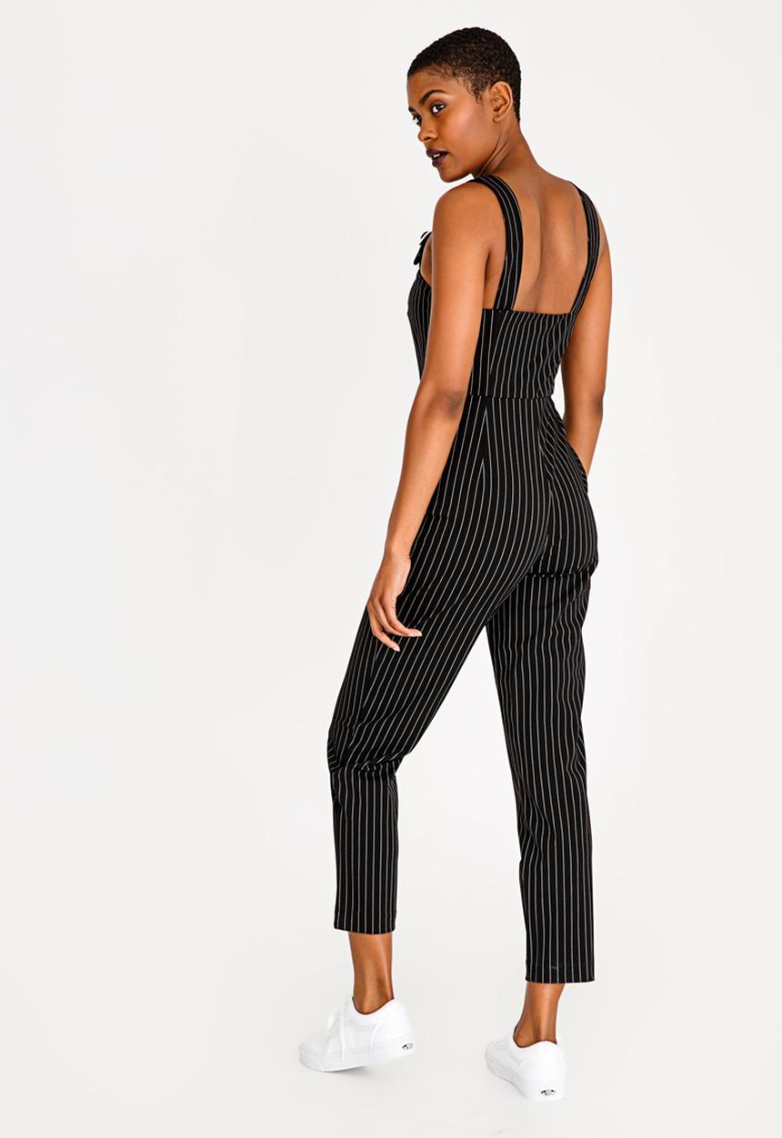 Forever21 - Pinstriped Jumpsuit Black and White