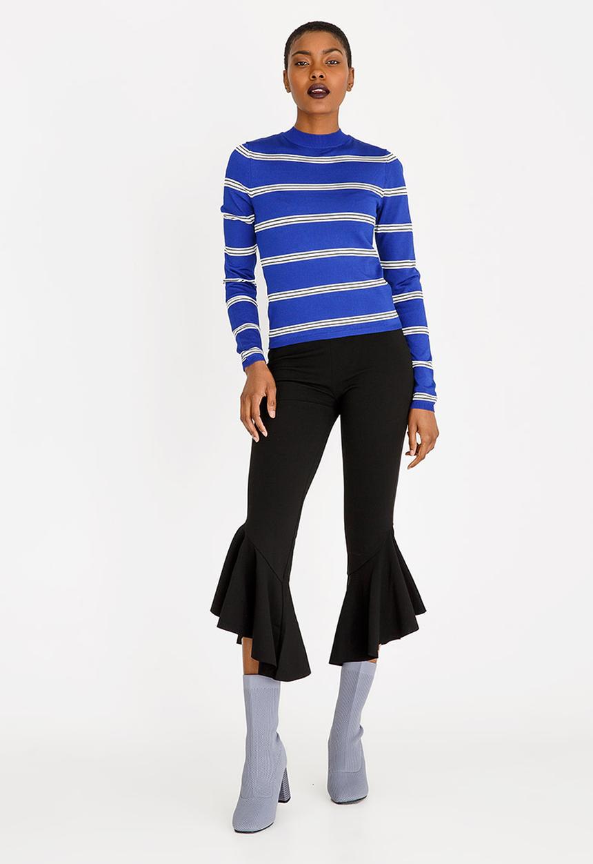 Forever21 - Long Sleeve Stripe Top Blue and White