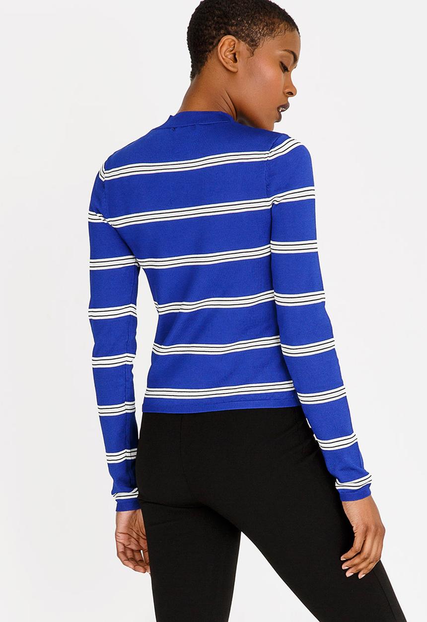 Forever21 - Long Sleeve Stripe Top Blue and White