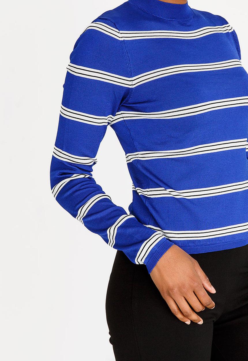 Forever21 - Long Sleeve Stripe Top Blue and White