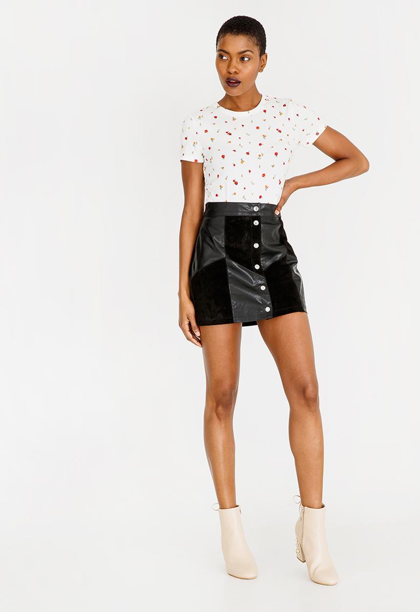 Forever21 - Printed Bodysuit Cream