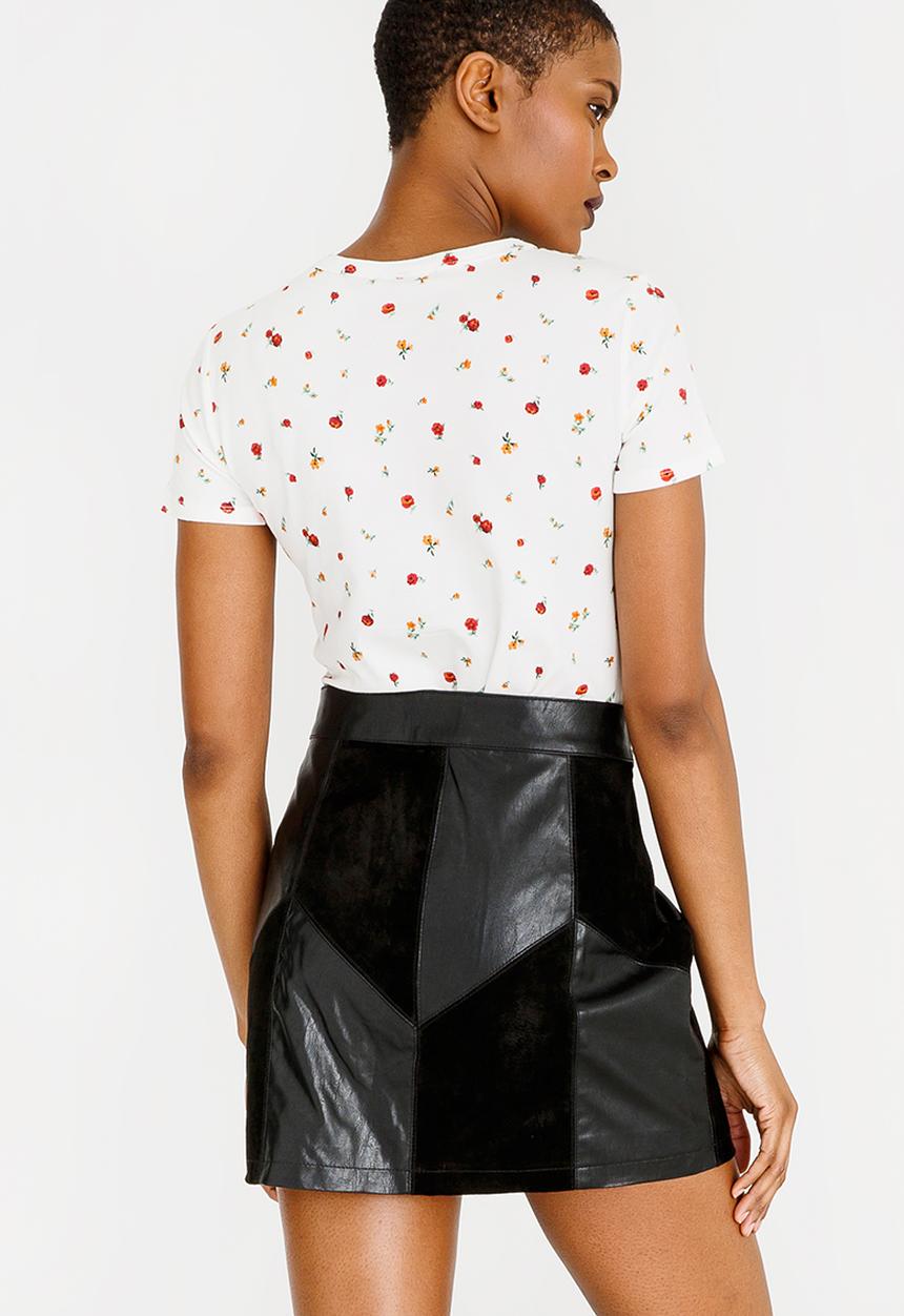 Forever21 - Printed Bodysuit Cream
