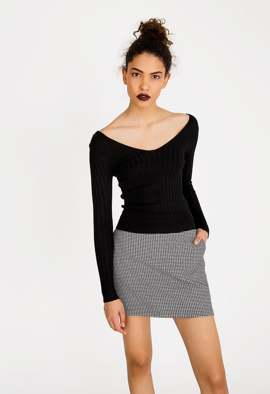 Forever21 - Lace-up Detail Bodysuit Black