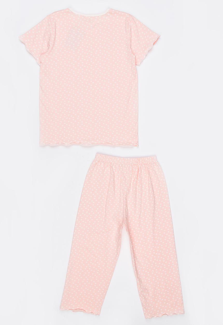 Pop Candy - Printed Pj Set - Pale Pink/white