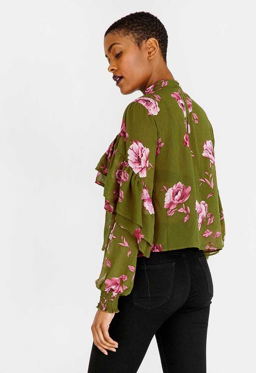 Forever21 - Ruffle Blouse Khaki Green