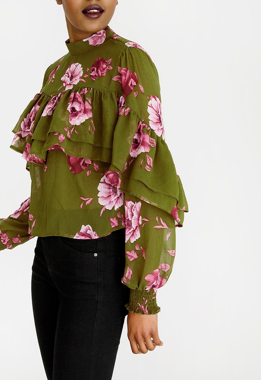 Forever21 - Ruffle Blouse Khaki Green