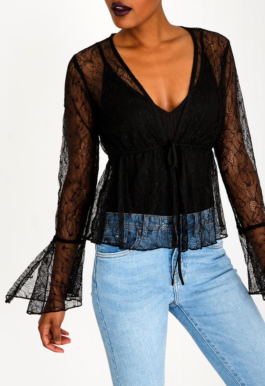 Forever21 - Sheer Lace Top Black