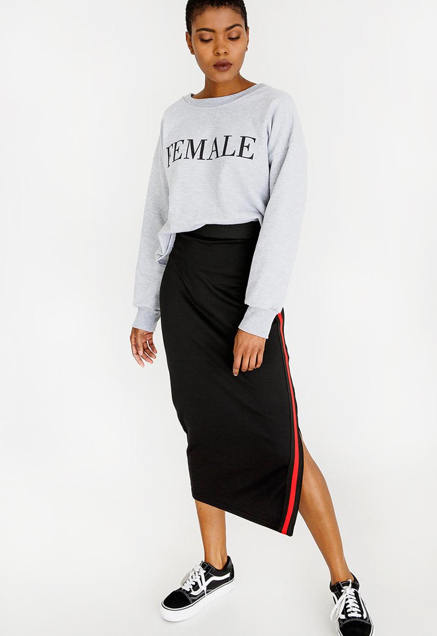 STYLE REPUBLIC - Athleisure Midi Skirt Black