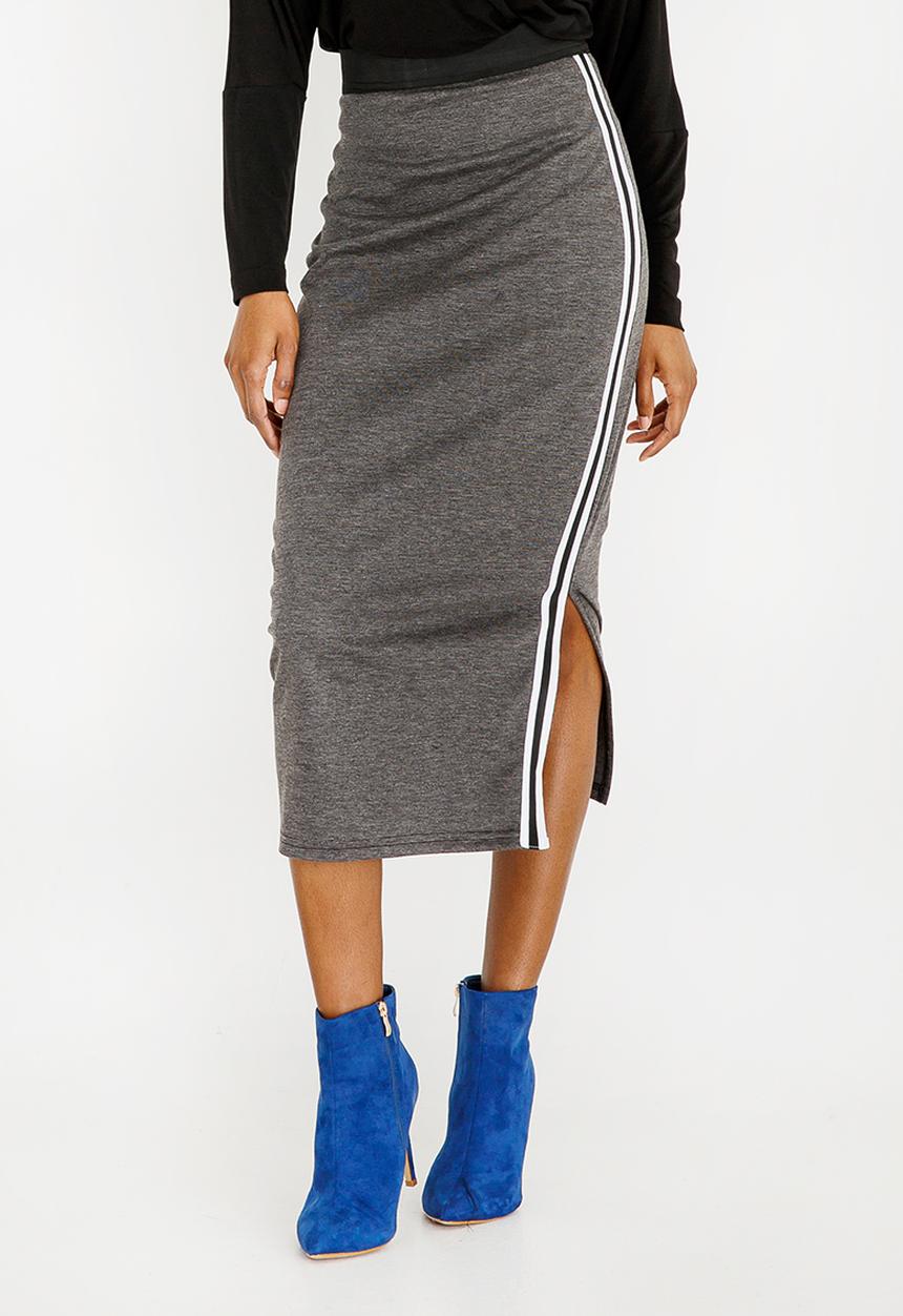 STYLE REPUBLIC - Athleisure Midi Skirt Grey Melange