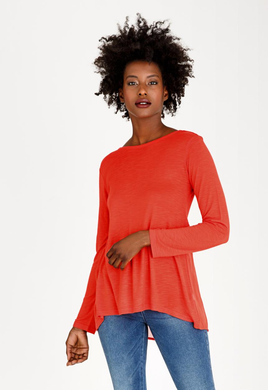 edit - Long Sleeve Twofer Top Orange