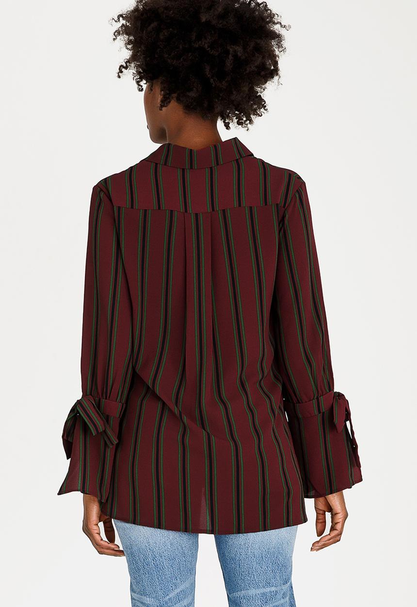 STYLE REPUBLIC - Tie Sleeve Shirt Burgundy