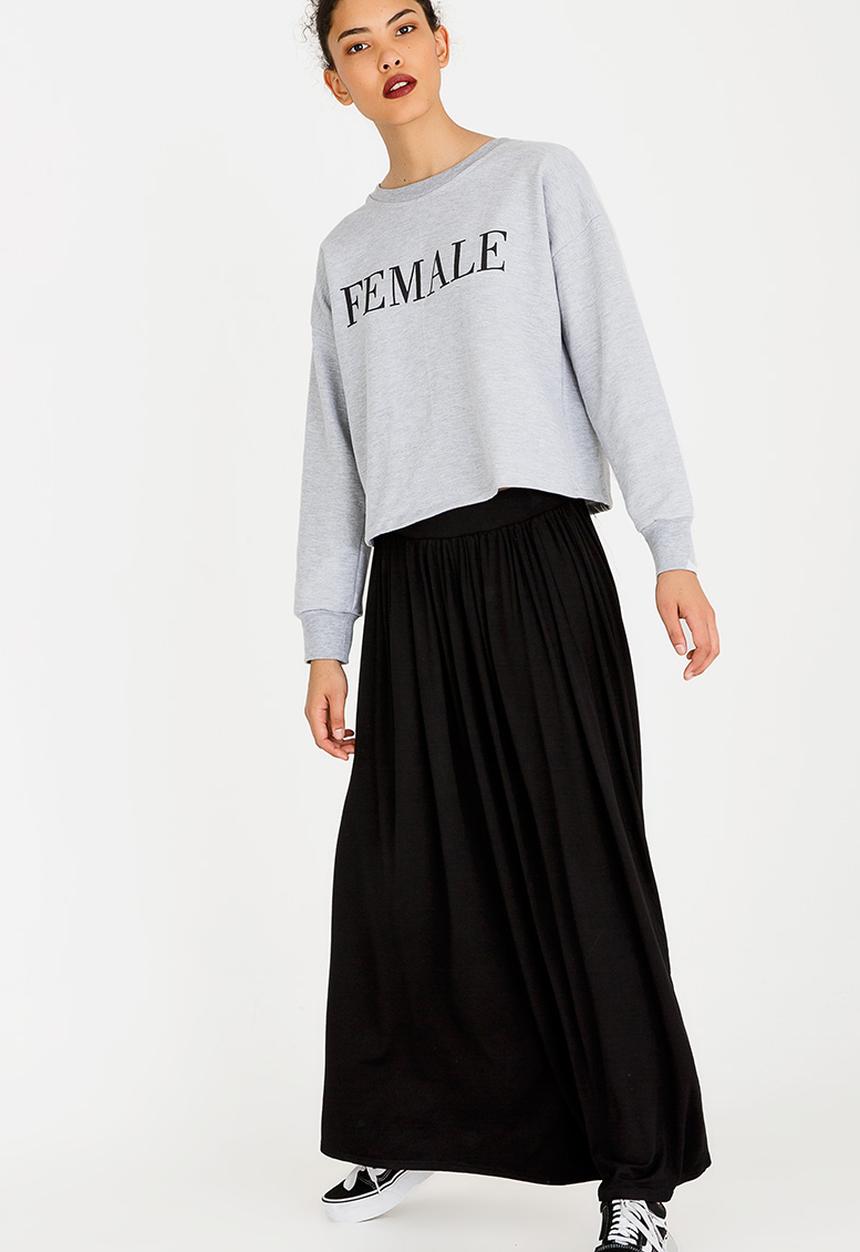 c(inch) - Volume Maxi Skirt Black
