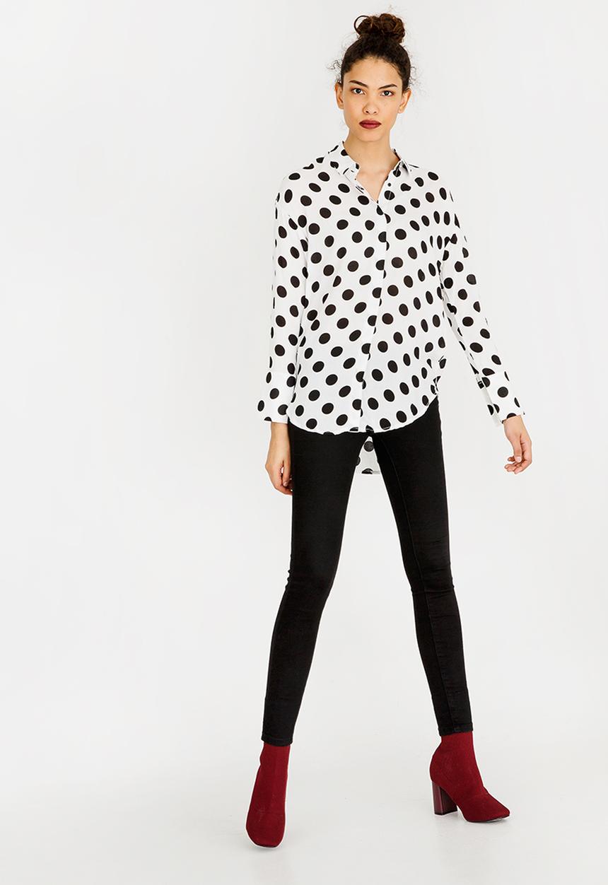 STYLE REPUBLIC - Polka Dot Shirt Black and White