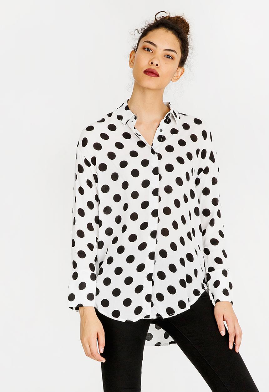 STYLE REPUBLIC - Polka Dot Shirt Black and White