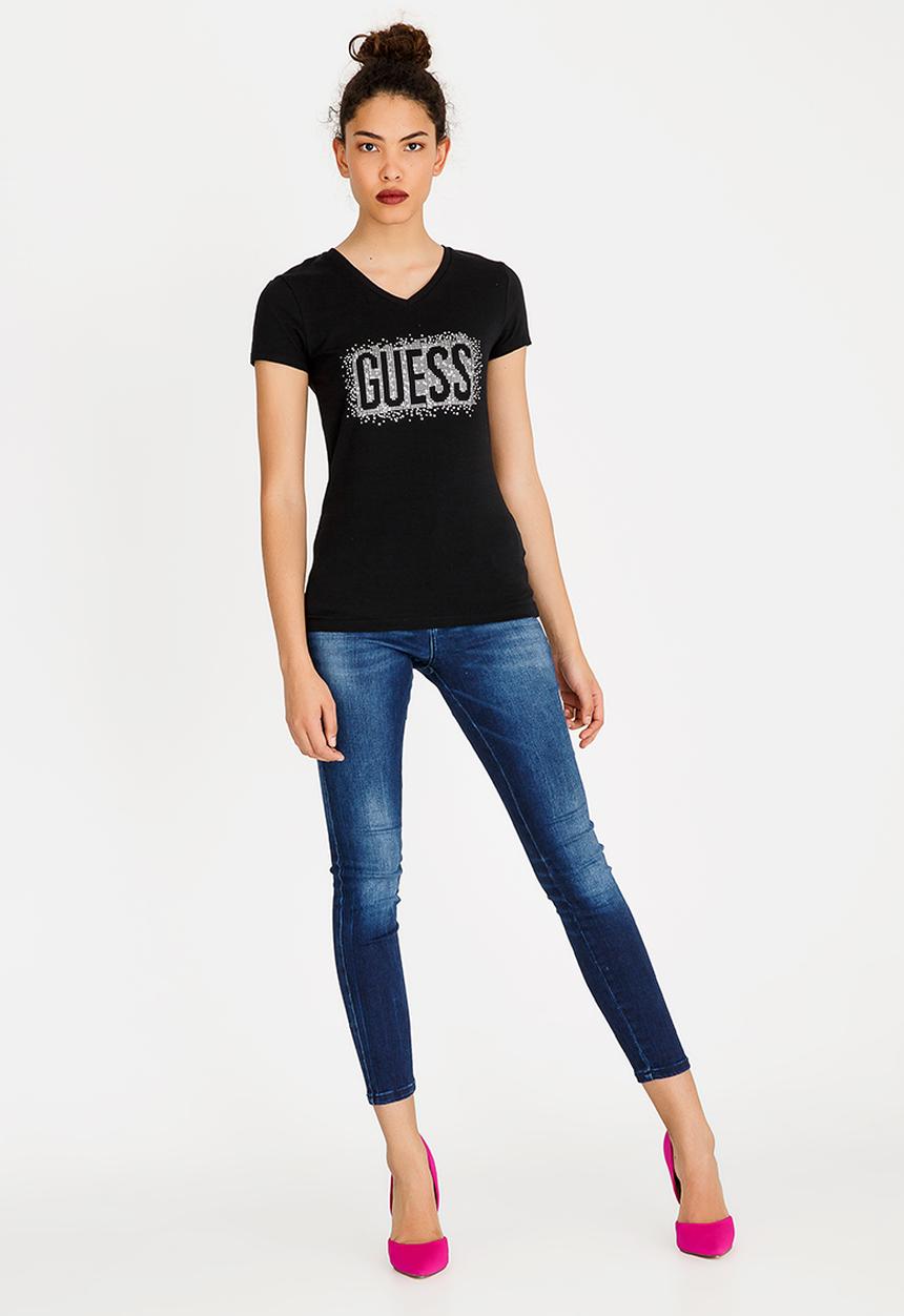 GUESS - Guess Embellishment Detail Tee Black