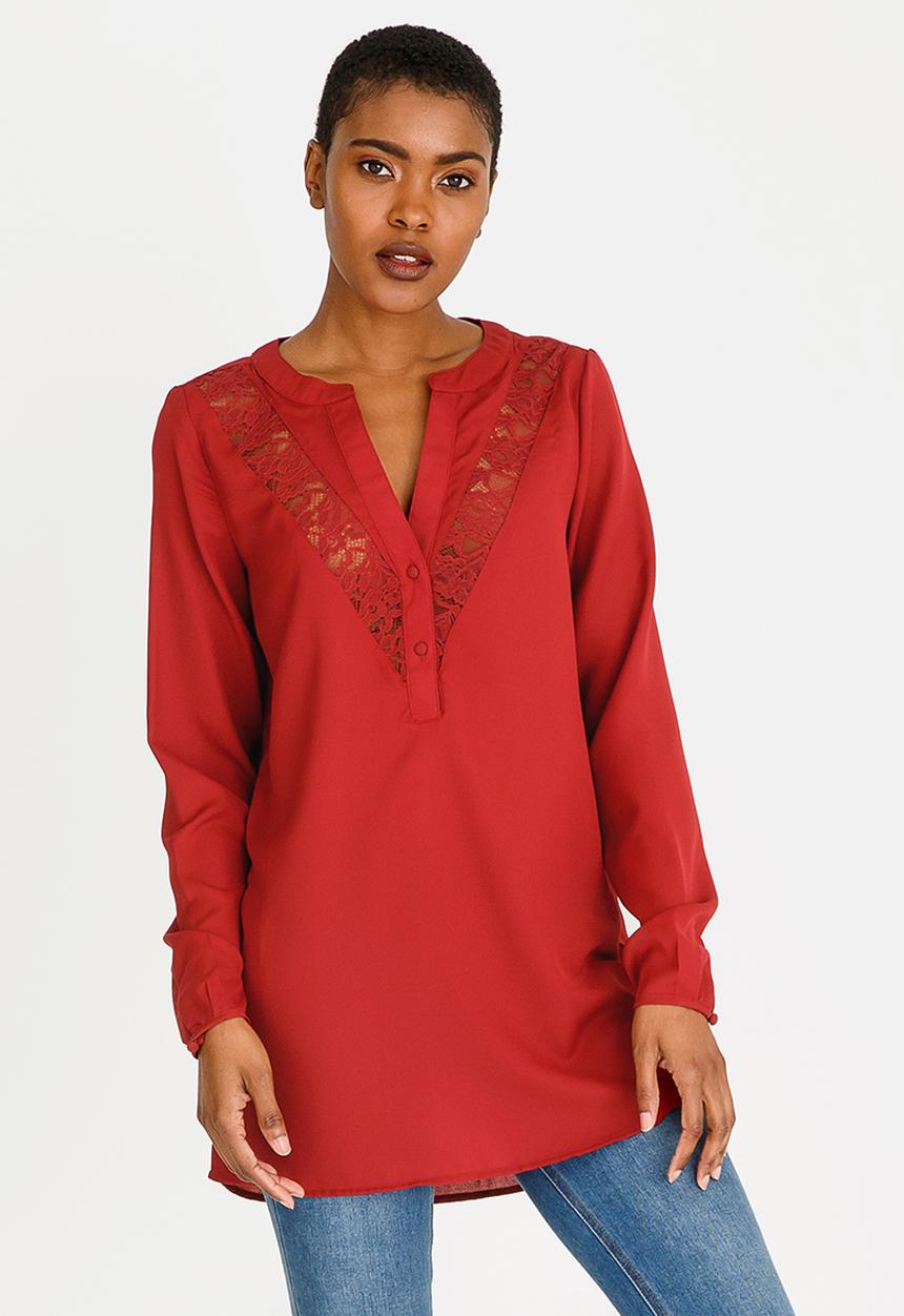 Vero Moda - Clare Lace Shirt Burgundy