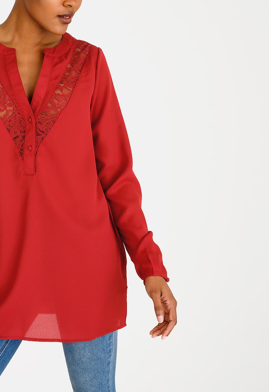 Vero Moda - Clare Lace Shirt Burgundy