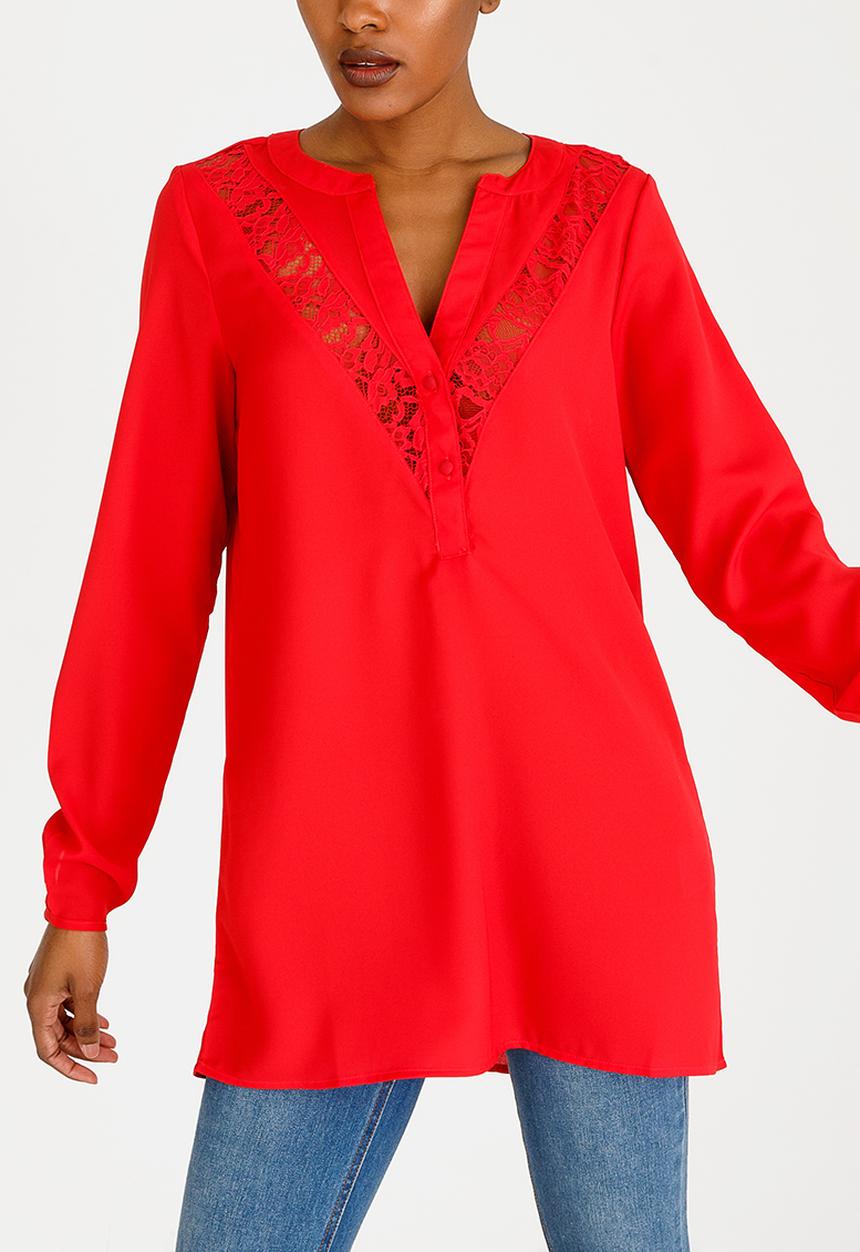 Vero Moda - Clare Lace Shirt Burgundy