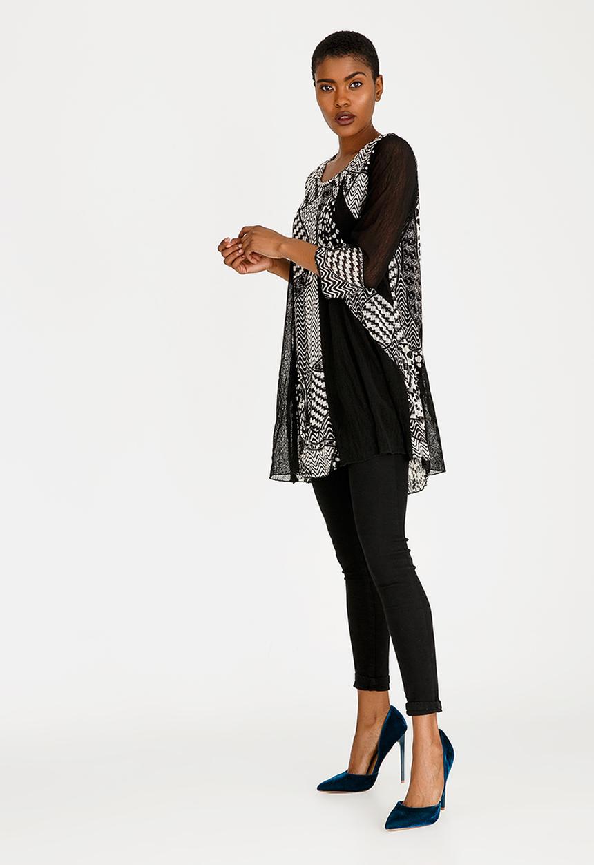 Revenge - Sheer Detail Top Black