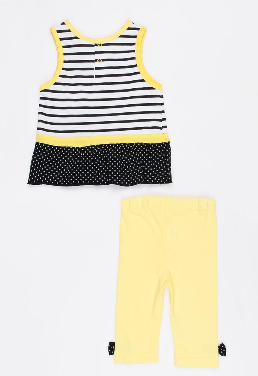 Twin Clothing - Short Sleeve Sunflower Two Piece Set Yellow