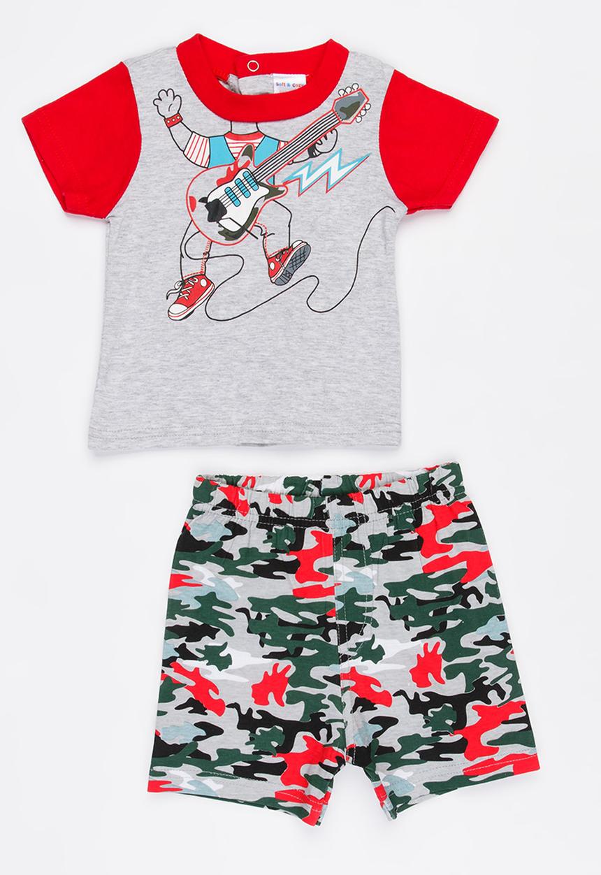 Twin Clothing - Two Piece Camou Shorts Set Red