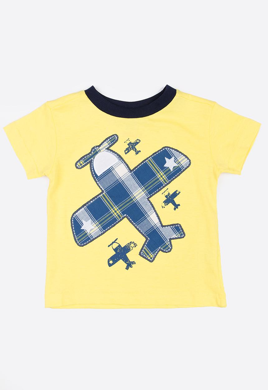 Twin Clothing - Aeroplane Printed T-shirt Yellow