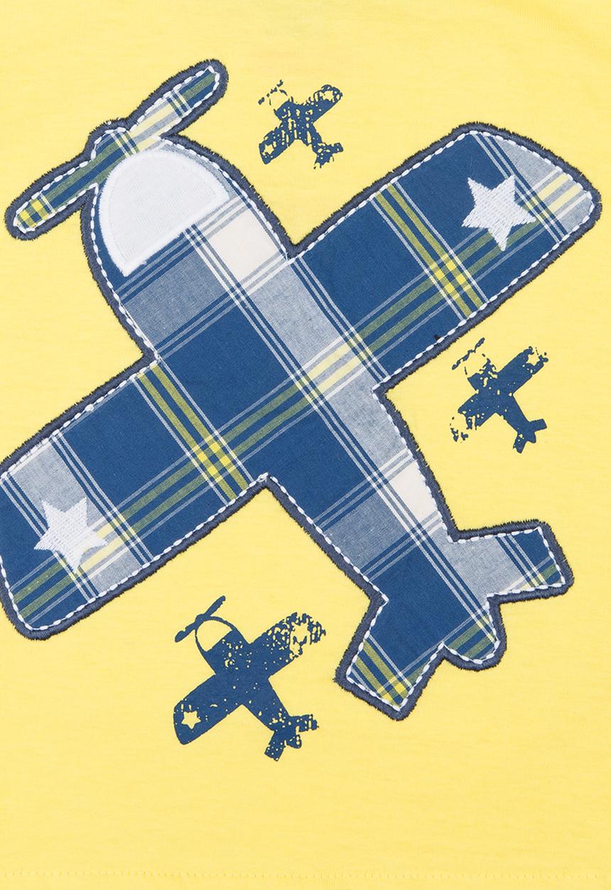 Twin Clothing - Aeroplane Printed T-shirt Yellow