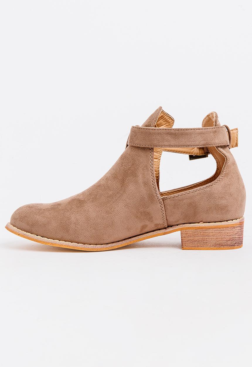 Jada - Buckle Detail Booties Taupe