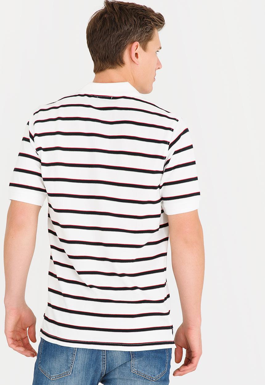 STYLE REPUBLIC - Striped Golfer Black and White