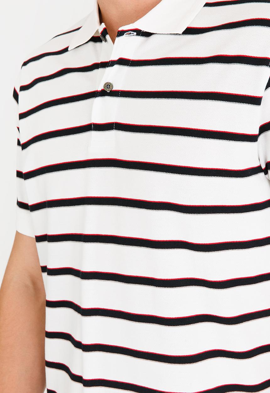 STYLE REPUBLIC - Striped Golfer Black and White