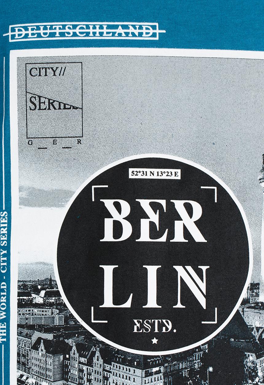 Twin Clothing - Berlin Printed T-shirt Mid Blue