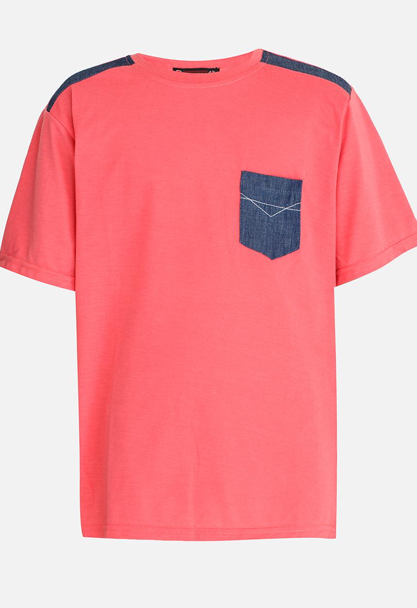 Twin Clothing - Short Sleeve Printed T-shirt Coral