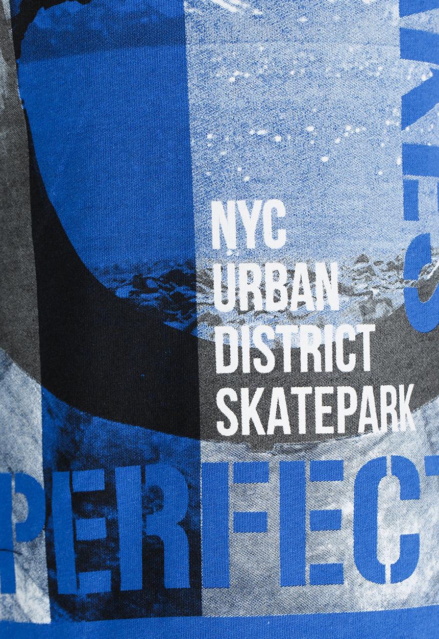 Twin Clothing - Short Sleeve Printed T-shirt Mid Blue