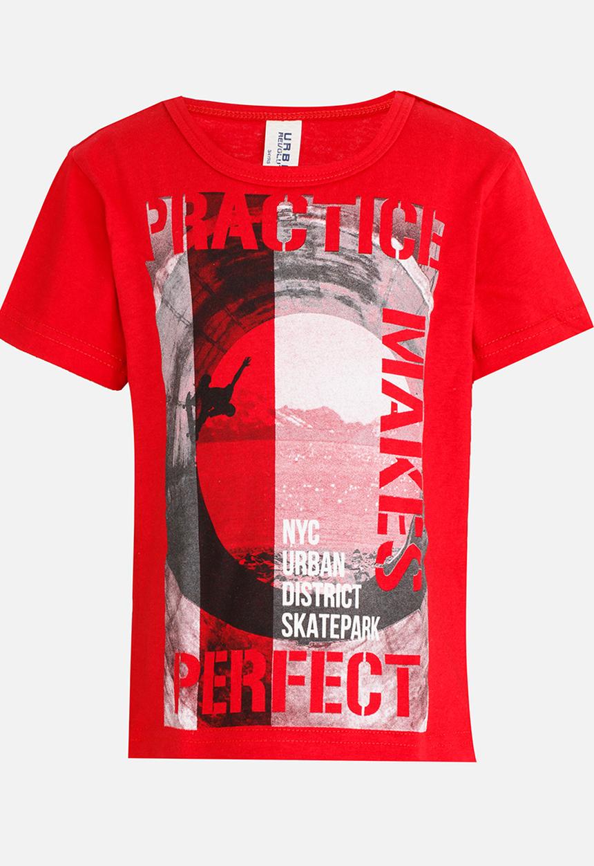 Twin Clothing - Short Sleeve Printed T-shirt Red