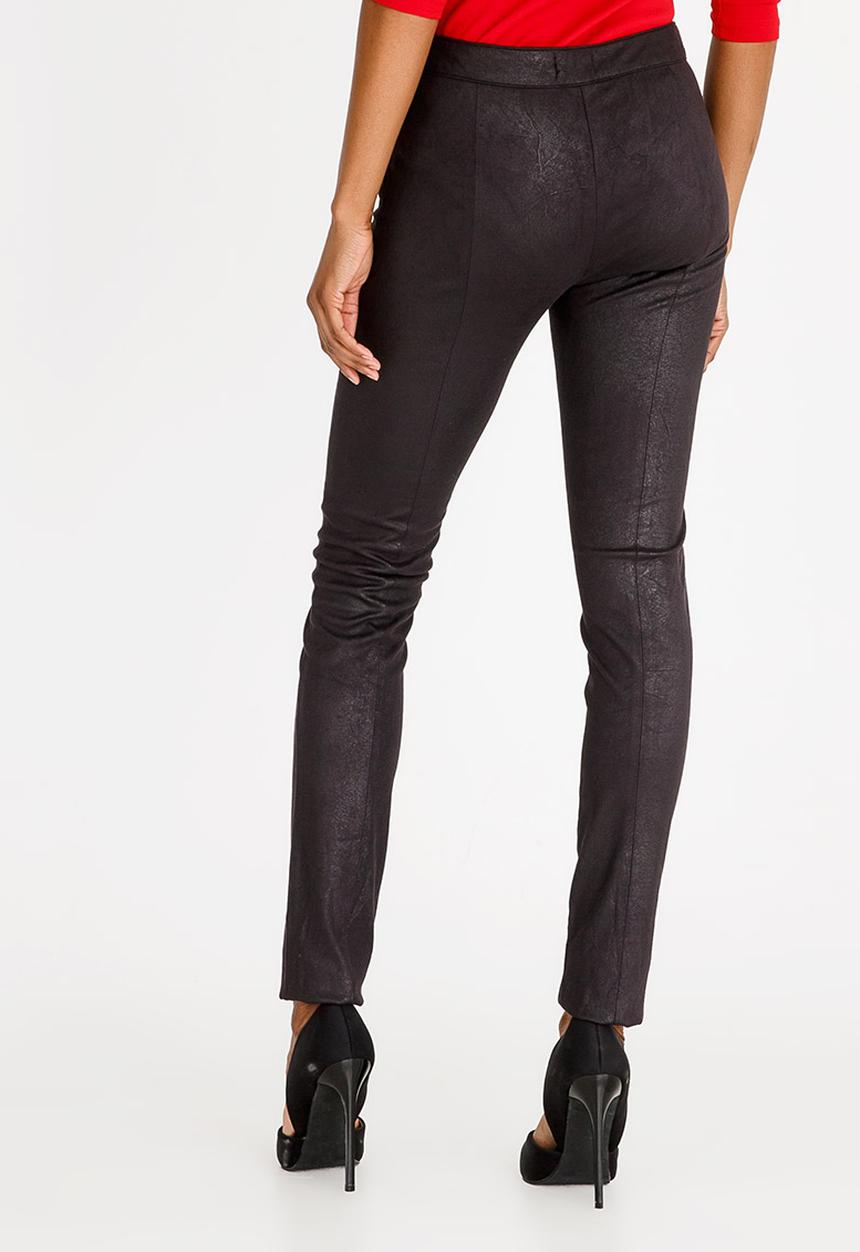 c(inch) - Suede Like Zip Detail Pants Black