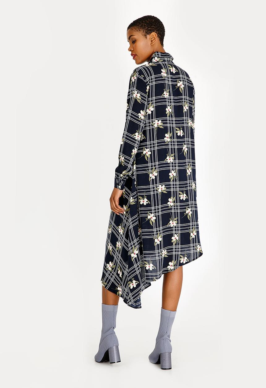 STYLE REPUBLIC - Asymmetrical Shirt Dress Navy