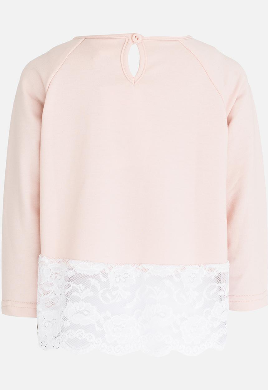 See-Saw - Lace Inset Sweater Pale Pink