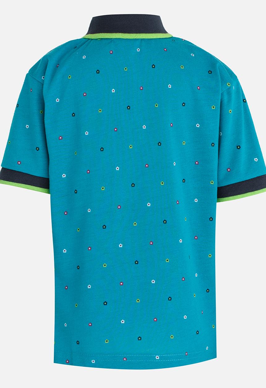 Twin Clothing - Printed Golfer T-shirt Turquoise