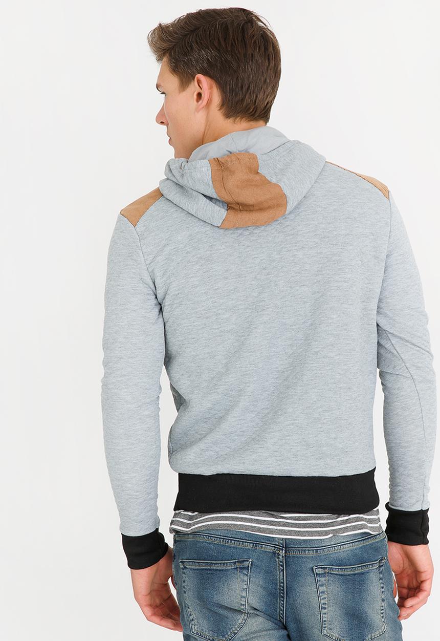 STYLE REPUBLIC - Quilted Fleece Hoody Grey
