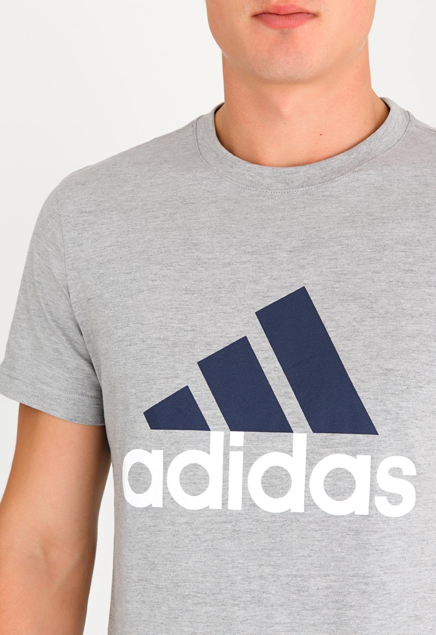 adidas Performance - Essential Linear Cotton Tee Mid Grey